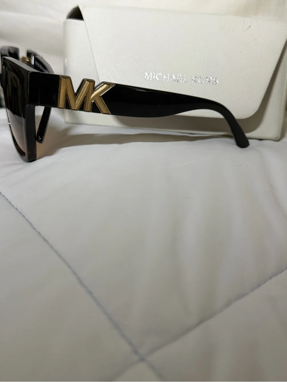 Michael Kors Black Frame with Brown Gradient Lenses Oversized Square Sunglasses